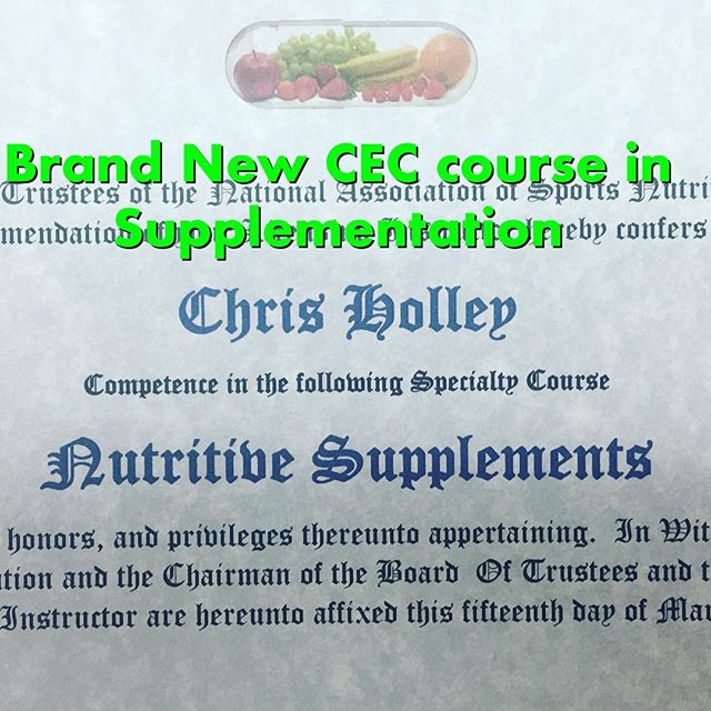 Check out this great new course in Nutritive Supplementation.  It's a great course if you recommend Supplements to your clients.  Learn what to do and what NOT to do.  Call 858-694-0317 or message us for more info.